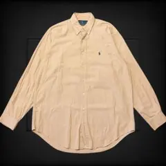ラルフローレン Ralph ボタンダウン ワンポイント 長袖 刺繍ロゴ 刺繍跡有