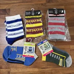 電車デザイン キッズ靴下 17-19cm 5足セット