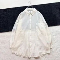 ✨ウィゴー【F】ベージュ系 オーバーシャツ ポケット付き 透け感 春秋のサムネイル