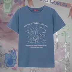新品　BITTERCELLS 半袖Tシャツ　ウィッシュコア　ブルー　ハートのサムネイル