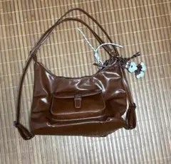 3WAY レザー ワンショルダーバッグ ブラウン リュック可能 犬のアクセサリー