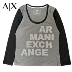 A|X ARMANI アルマーニ エクスチェンジラインストーンロゴカットソーのサムネイル
