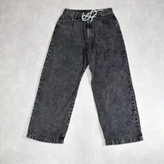 ワイドデニムパンツ ブラックデニム バギーパンツ Y2K L WEGO 黒のサムネイル