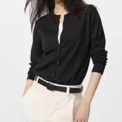 UNIQLO クルーネックカーディガン ブラック Sのサムネイル