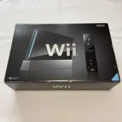 ニンテンドー Wii クロ 本体 セット 箱付き 黒