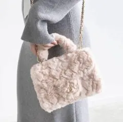 RANDA ランダ 2WAY モノグラムパーツファーバッグ