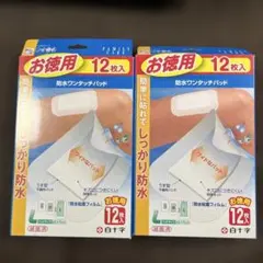 白十字 防水ワンタッチパッド 絆創膏 L お徳用12枚入×2箱のサムネイル