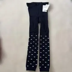 新品　キッズ タイツ ネイビー ハート柄