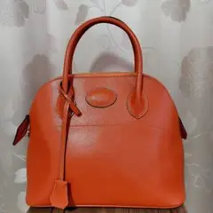 オレンジレザー ハンドバッグ
