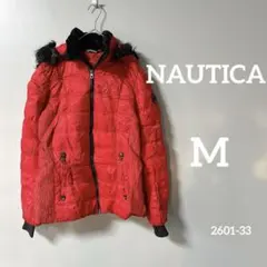 NAUTICA レッド 中綿ジャケット M フェイクファーのサムネイル