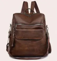 残り1点⚠️ZARAジャンル 海外ブランド 大容量 上品レトロ 茶色リュックサック