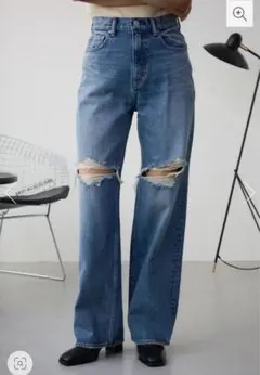AZUL DENIM ダメージワイドデニム Sサイズ