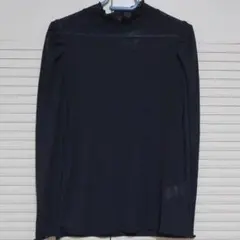 F62 黒のシースルーシャツ　ブラウス　Mサイズ