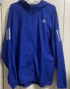 adidas 青 ウィンドブレーカ