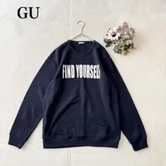 【ジーユー】スウェット（L）ビックロゴ 英字 クルーネック 裏起毛 プルオーバー