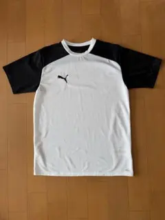 PUMA サッカーシャツ ドライTシャツ（白×黒／Mサイズ）