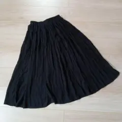 ケルシャンス フレアスカート ロング ブラック ウエストゴム