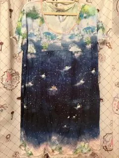 ぷ*ん様 franche lippée 星空と白鳥のプリント 半袖チュニックのサムネイル