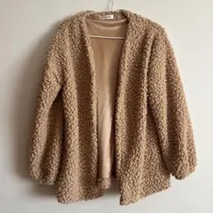 ベージュ ボアジャケット フリース