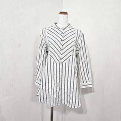 ハートマーケット ストライプチュニックシャツ（M）コットンリネン