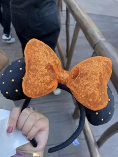 ミニーマウス風カチューシャ オレンジ