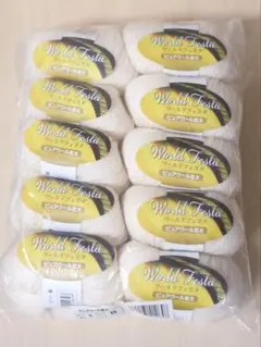 新品 World Festa クリーム色 毛糸 10玉セット