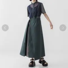 UNITED TOKYO レースドッキングシャツワンピース(ネイビー) UNITED TOKYO（ユナイテッドトウキョウ）の「レースドッキングシャツ