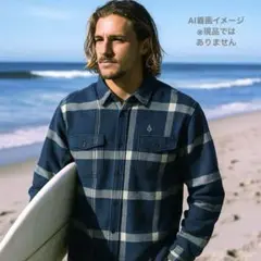 美品 古着 VOLCOM オンブレチェック ネルシャツ L 長袖 サーフ