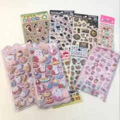 立体型シール　ぷくぷくシール　おしりシール　ジュエリードロップシール他　計9枚