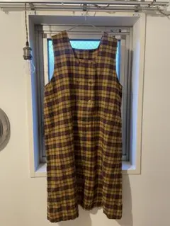 チェック柄ノースリーブワンピース ジャンパースカート