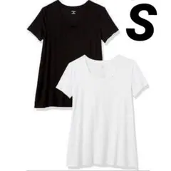 2枚セット　Sサイズ　AラインシルエットTシャツ スクープネック 半袖