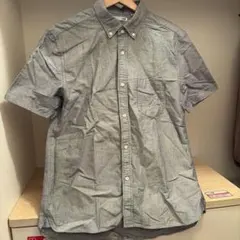 EDWIN グレー ボタンダウンシャツ Mサイズ　半袖シャツ
