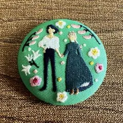 ハウルの動く城 刺繍 ブローチ 缶バッジ