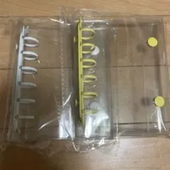 A7サイズ シール帳　白　黄色　透明バインダー　バインダー 6リング