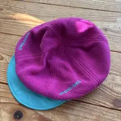 mont-bell ベレー帽 Jr. Mサイズ 紫ピンクと ターコイズブルー