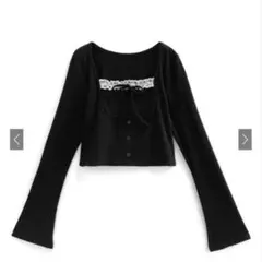 GRL レイヤード風スクエアネックレースリブトップス