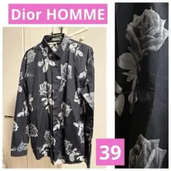 正規 Dior Homme ディオールオム 総柄 薔薇 ドレスシャツ - メルカリ