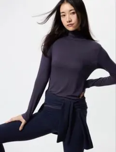 ヒートテックウルトラライトタートルネックT ユニクロ　3XL ダークパープル