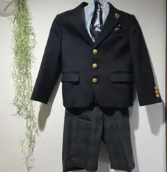男の子 卒園式 入学式フォーマルスーツ 110cm ネクタイ2本 チーフバッジ付
