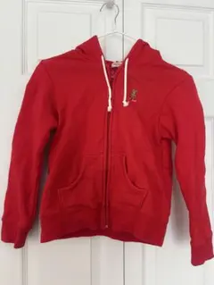 MIKI HOUSE 赤 フード付きパーカー 130cm