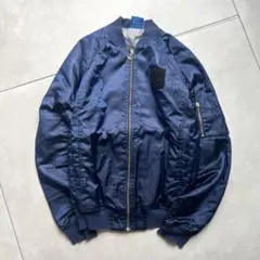 【adidas】アディダス MA-1 フライトジャケット ネイビー 金金具　SMのサムネイル