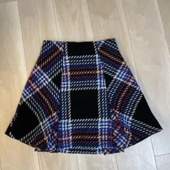 スナイデル　ロービングチェックミニスカート　ブラック