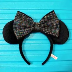 ※美品※ディズニー カチューシャ ミニー ラインストーン リボン