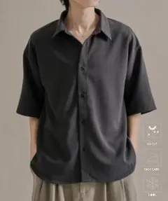 epnok ファンクショナルベーシックルーズレギュラーカラー半袖シャツ