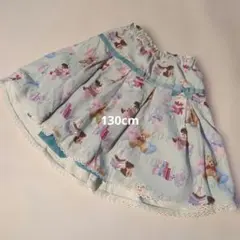 メゾピアノ柄スカート 130cm　キッズ　リボン付き　動物柄