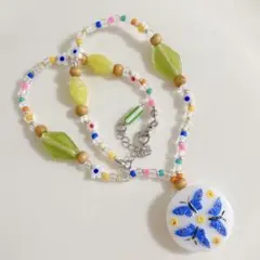 no.189／a'moureve ビーズネックレス　チェコガラス