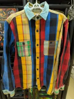 専用　希少カラー☆HOUSTON マルチカラー チェックネルシャツ XL