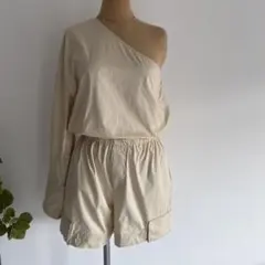 ZARA ワンショルダー サロペット オールインワン ロンパース