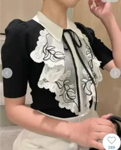【2025SS美品】ラッフル刺繍ニットプルオーバー SNIDEL