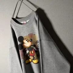 USA製★Disney ヴィンテージスウェット ビッグロゴミッキー 刺繍 人気L